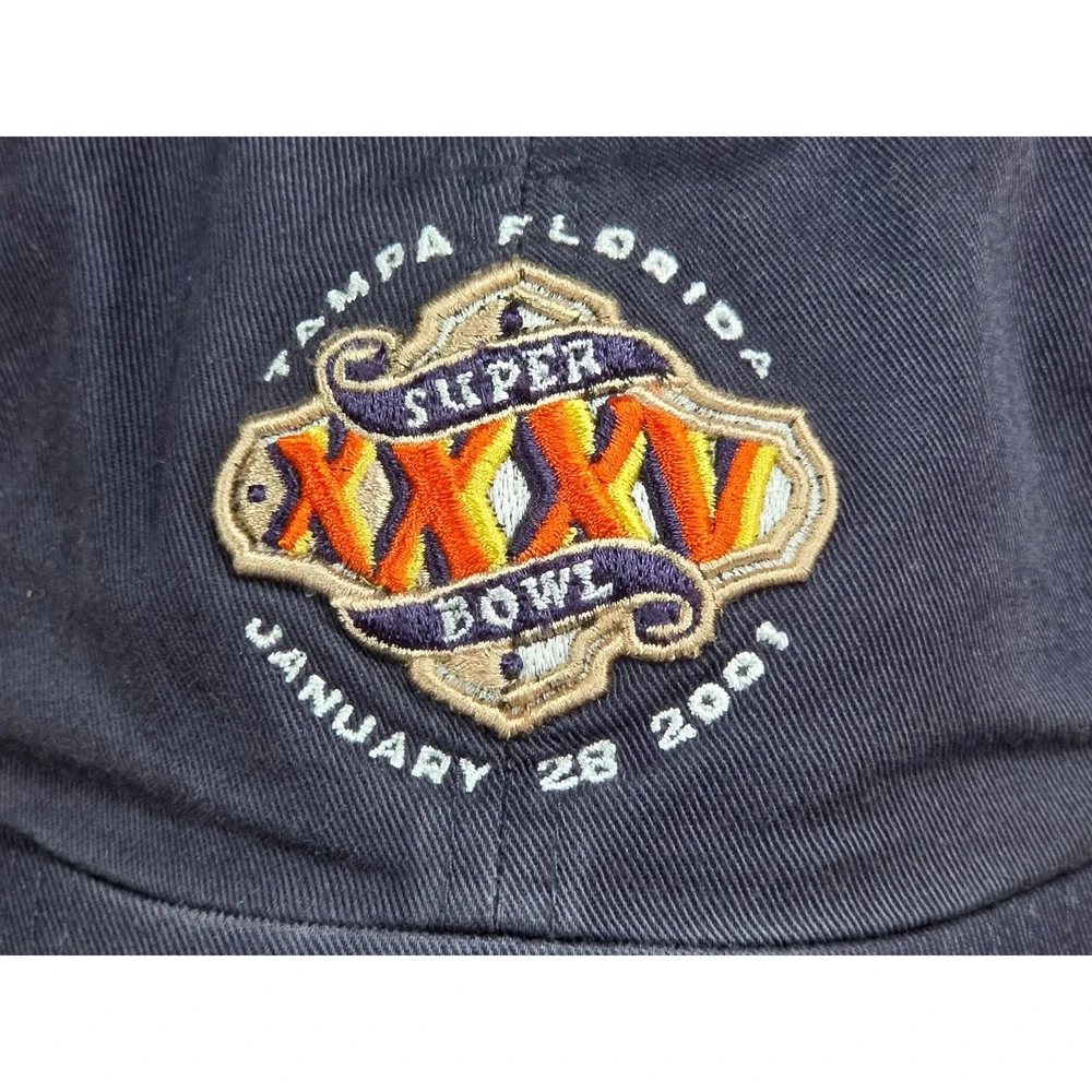 Vintage NFL Super Bowl XXXV Hat Twins Enterprise 2001 Tampa Florida‎ Navy Blue